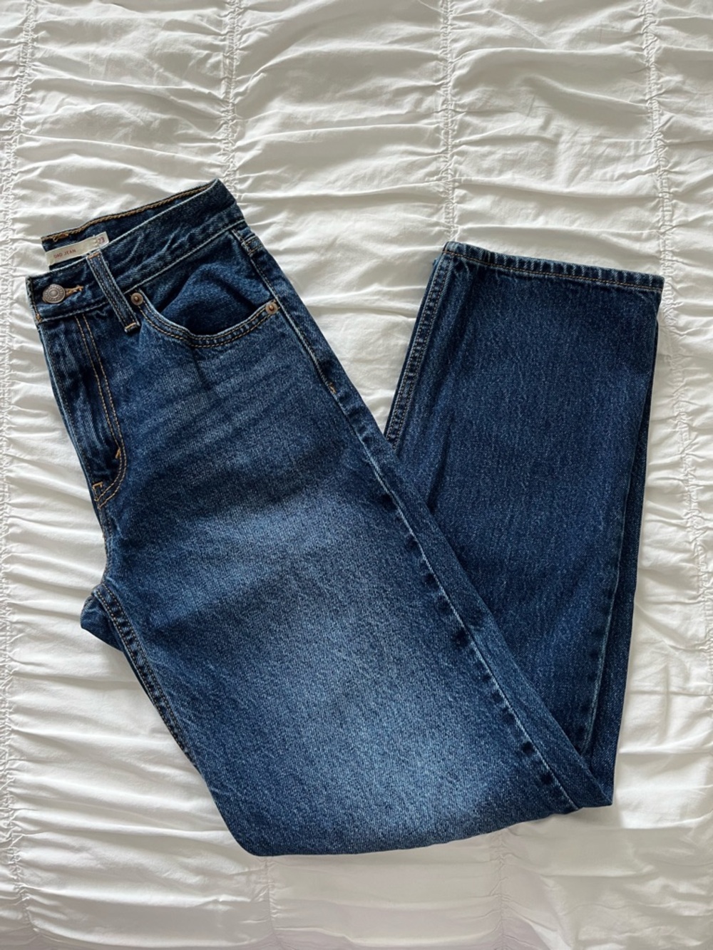 Levi's Straight Leg Jeans in Dark Blue Wash